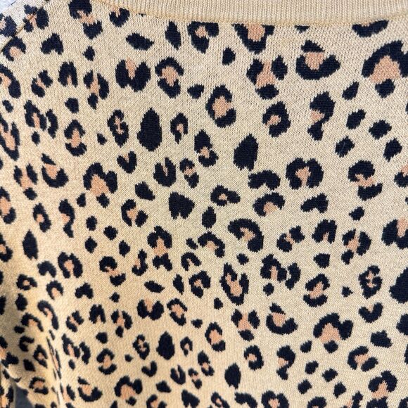 J Crew “Teddie” Leopard Print Sweater Womens Small Animal-Print Pullover Cotton - Picture 8 of 11